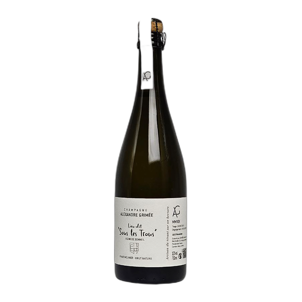 Alexandre Grimée, Sous les Trous Blanc de Noirs Brut nature 2022, Bottiglia 750 ml