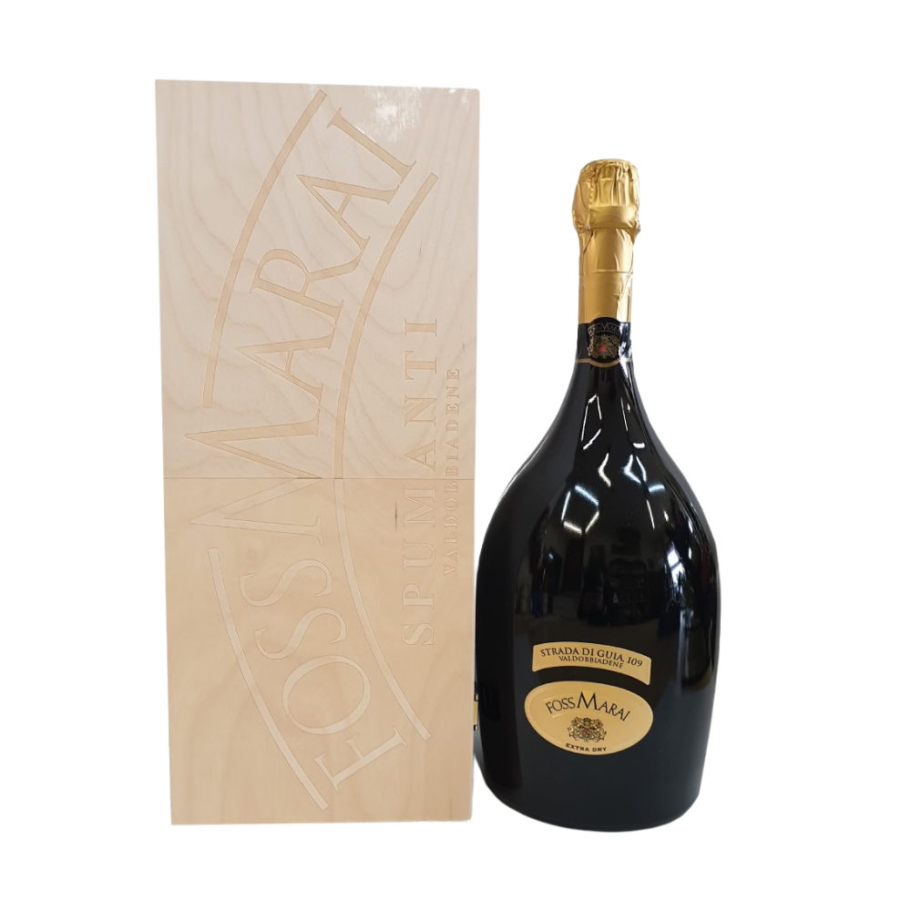 Foss Marai, Prosecco di Valdobbiadene Superiore Strada di Guia 109 Extra dry, Doppia Mgm cassa legno 3000 ml